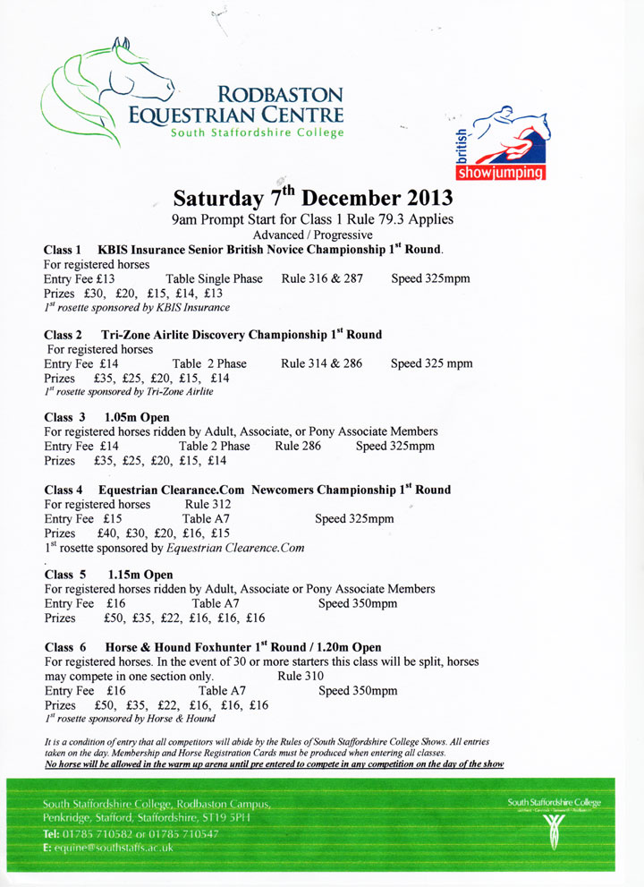 British Show Jumping @ South Staffordshire College | Penkridge | United Kingdom