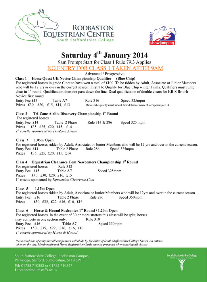 Bs Show Jumping @ South Staffordshire College | Penkridge | United Kingdom